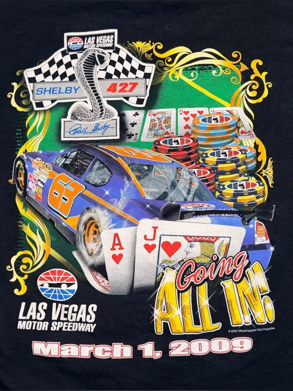 Vintage Y2K 2009 NASCAR Shelby 427 Las Vegas Motor Speedway Size XL T Shirt - Picture 5 of 6